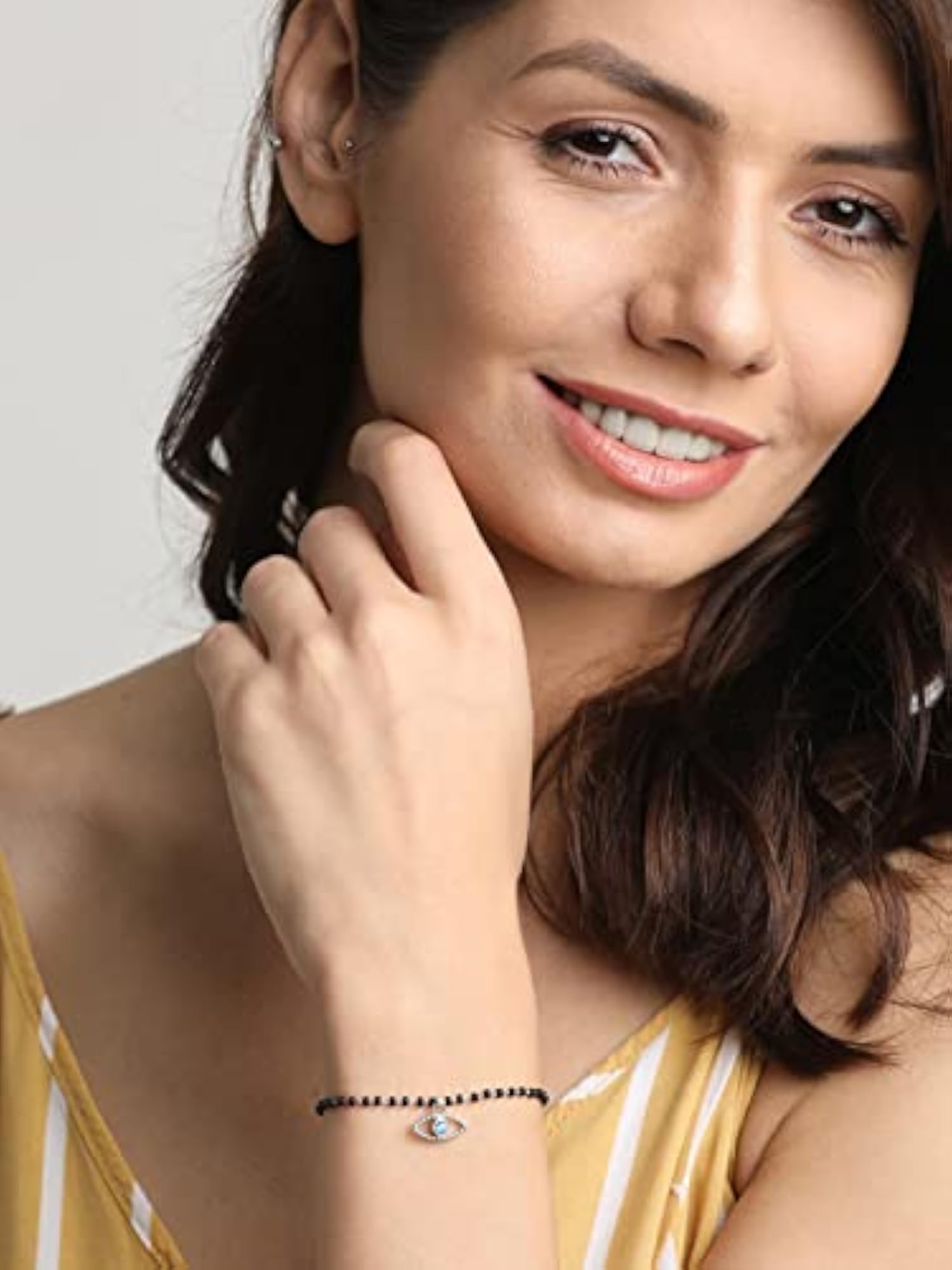 Women's 925 Silver Evil Eye Bella Hand Mangalsutra Bracelet
